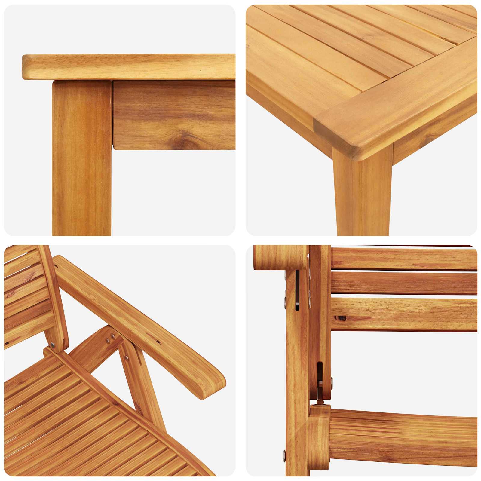 vidaXL Zestaw do jadalni w ogrodzie 7 pcs Brązowy Lite Drewno Akacji