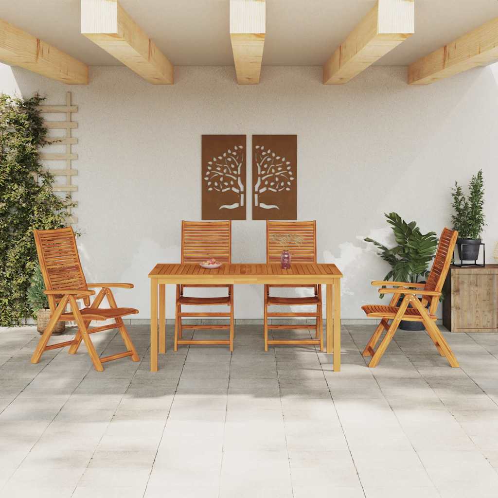 vidaXL Zestaw do jadalni w ogrodzie 5 pcs Brązowy Lite Drewno Akacji