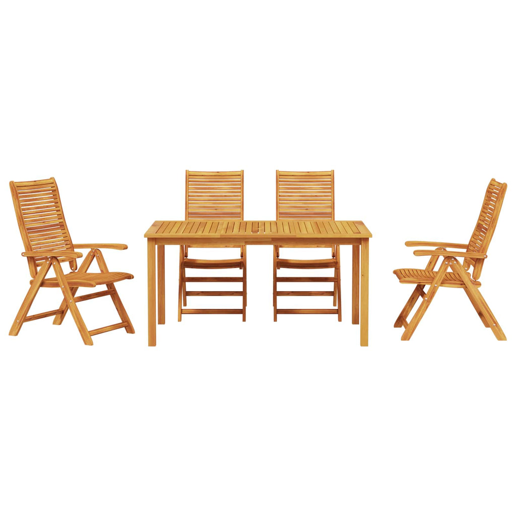 vidaXL Zestaw do jadalni w ogrodzie 5 pcs Brązowy Lite Drewno Akacji