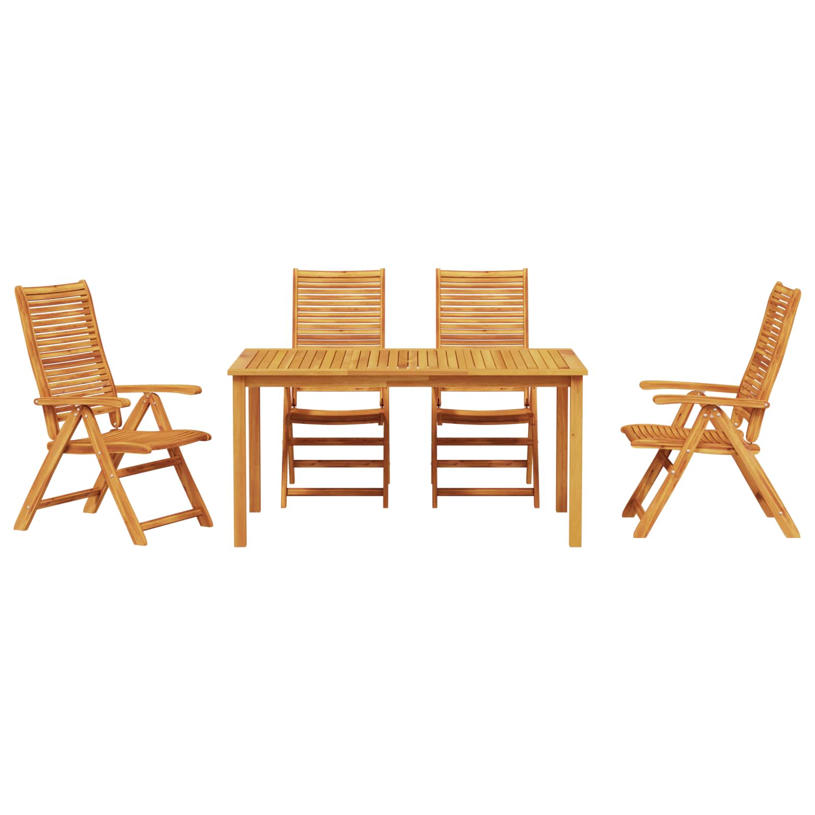 vidaXL Zestaw do jadalni w ogrodzie 5 pcs Brązowy Lite Drewno Akacji