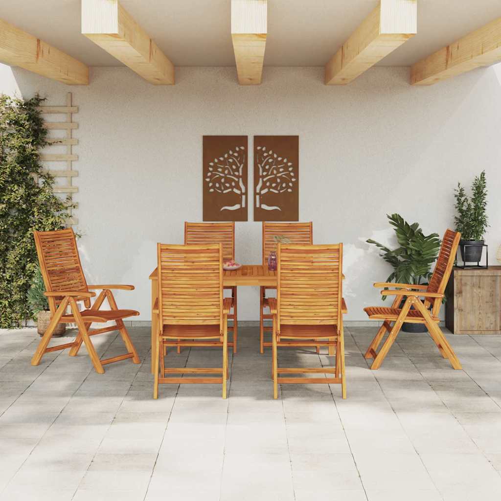 vidaXL Zestaw do jadalni w ogrodzie 7 pcs Brązowy Lite Drewno Akacji