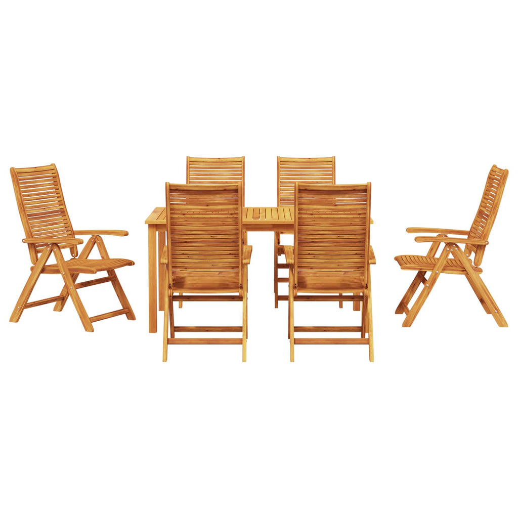 vidaXL Zestaw do jadalni w ogrodzie 7 pcs Brązowy Lite Drewno Akacji
