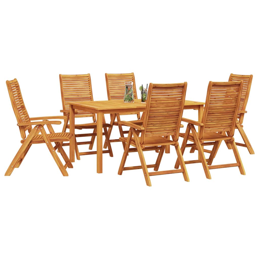 vidaXL Zestaw do jadalni w ogrodzie 7 pcs Brązowy Lite Drewno Akacji