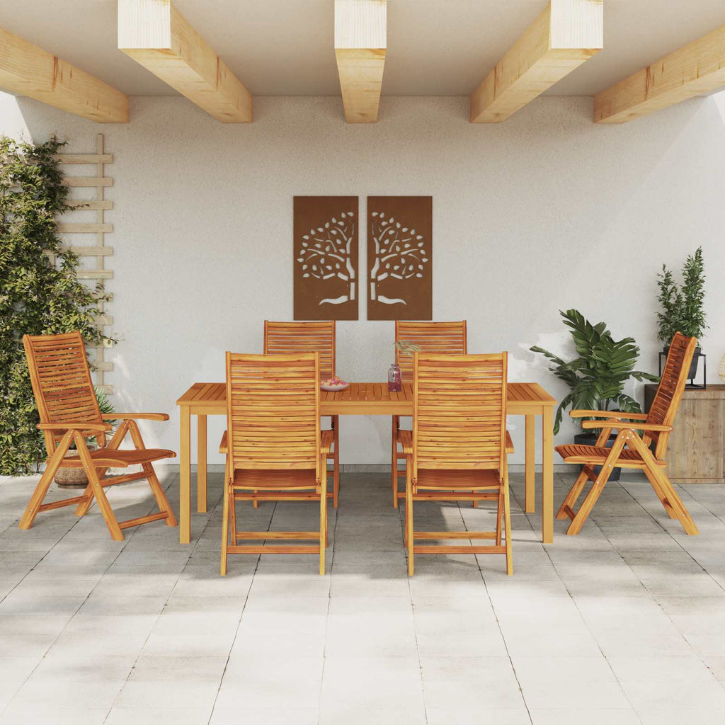 vidaXL Zestaw do jadalni w ogrodzie 7 pcs Brązowy Lite Drewno Akacji