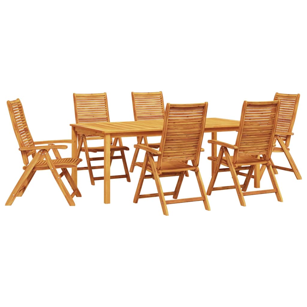 vidaXL Zestaw do jadalni w ogrodzie 7 pcs Brązowy Lite Drewno Akacji