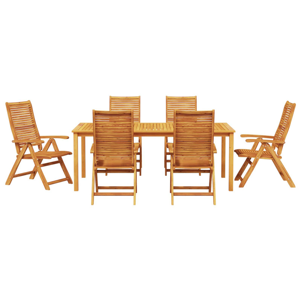 vidaXL Zestaw do jadalni w ogrodzie 7 pcs Brązowy Lite Drewno Akacji
