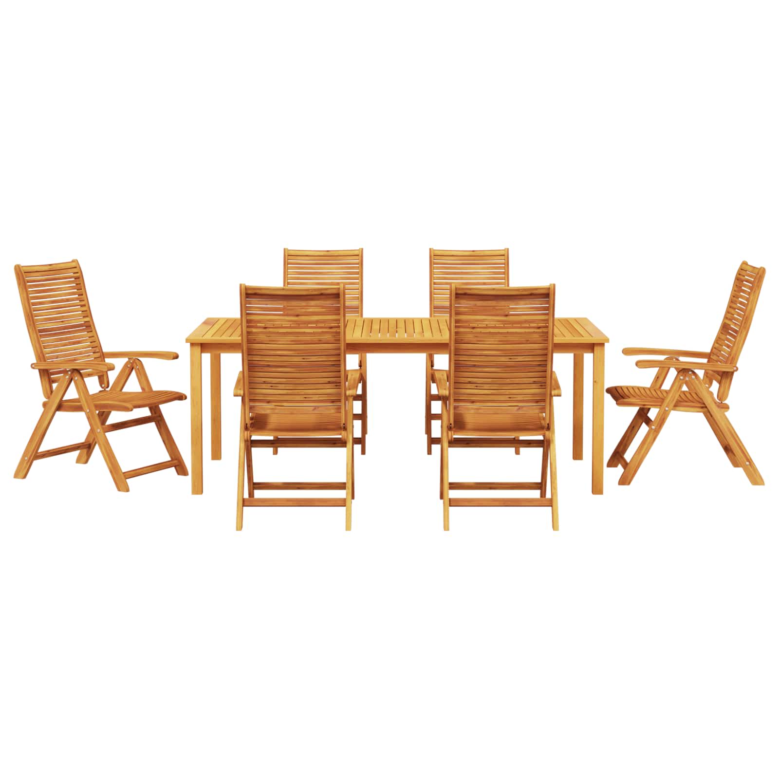vidaXL Zestaw do jadalni w ogrodzie 7 pcs Brązowy Lite Drewno Akacji