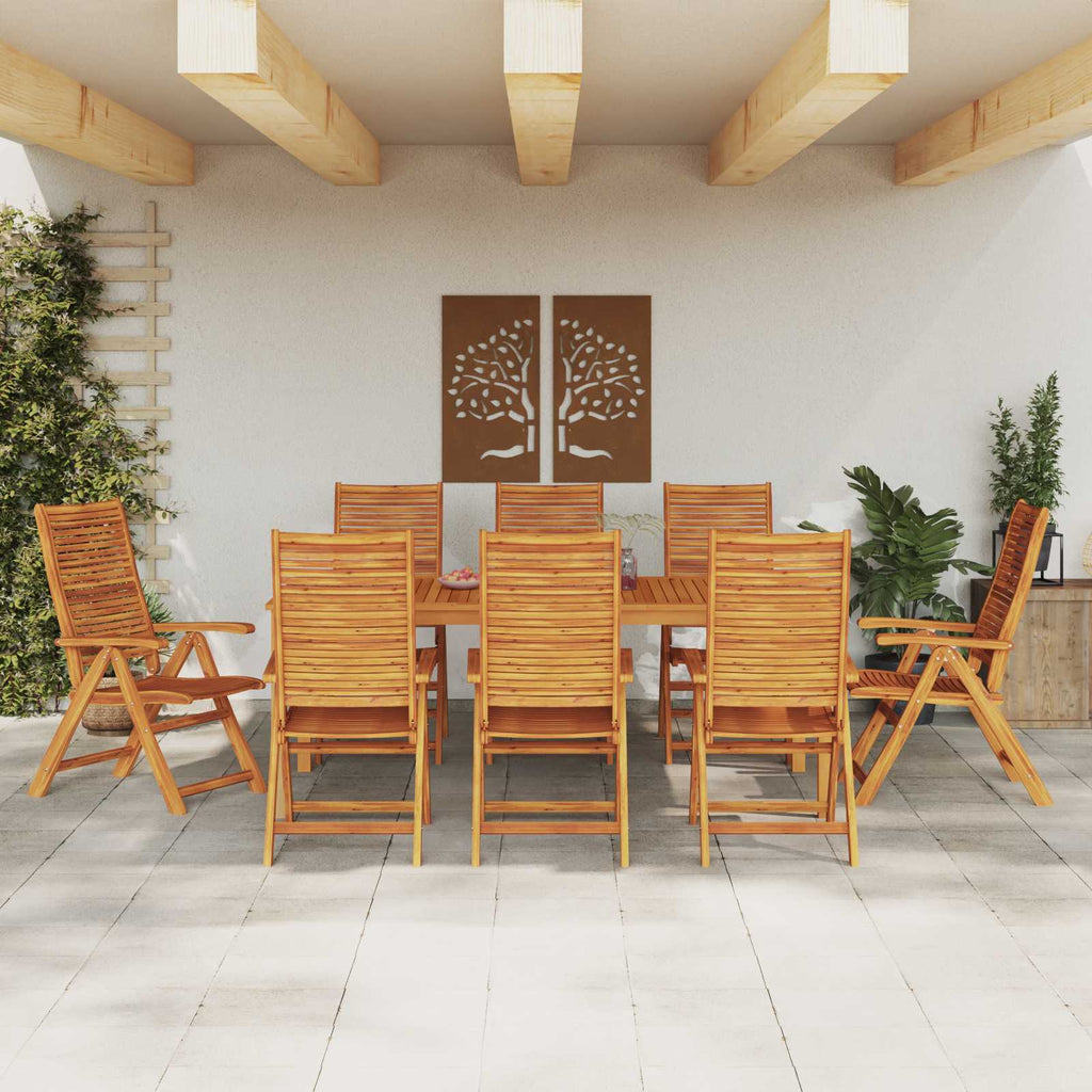 vidaXL Zestaw do jadalni w ogrodzie 9 pcs Brązowy Lite Drewno Akacji