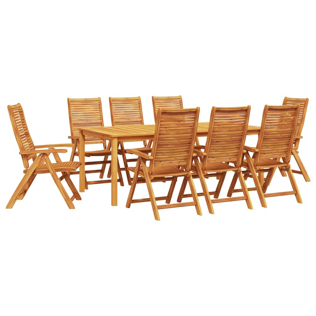 vidaXL Zestaw do jadalni w ogrodzie 9 pcs Brązowy Lite Drewno Akacji