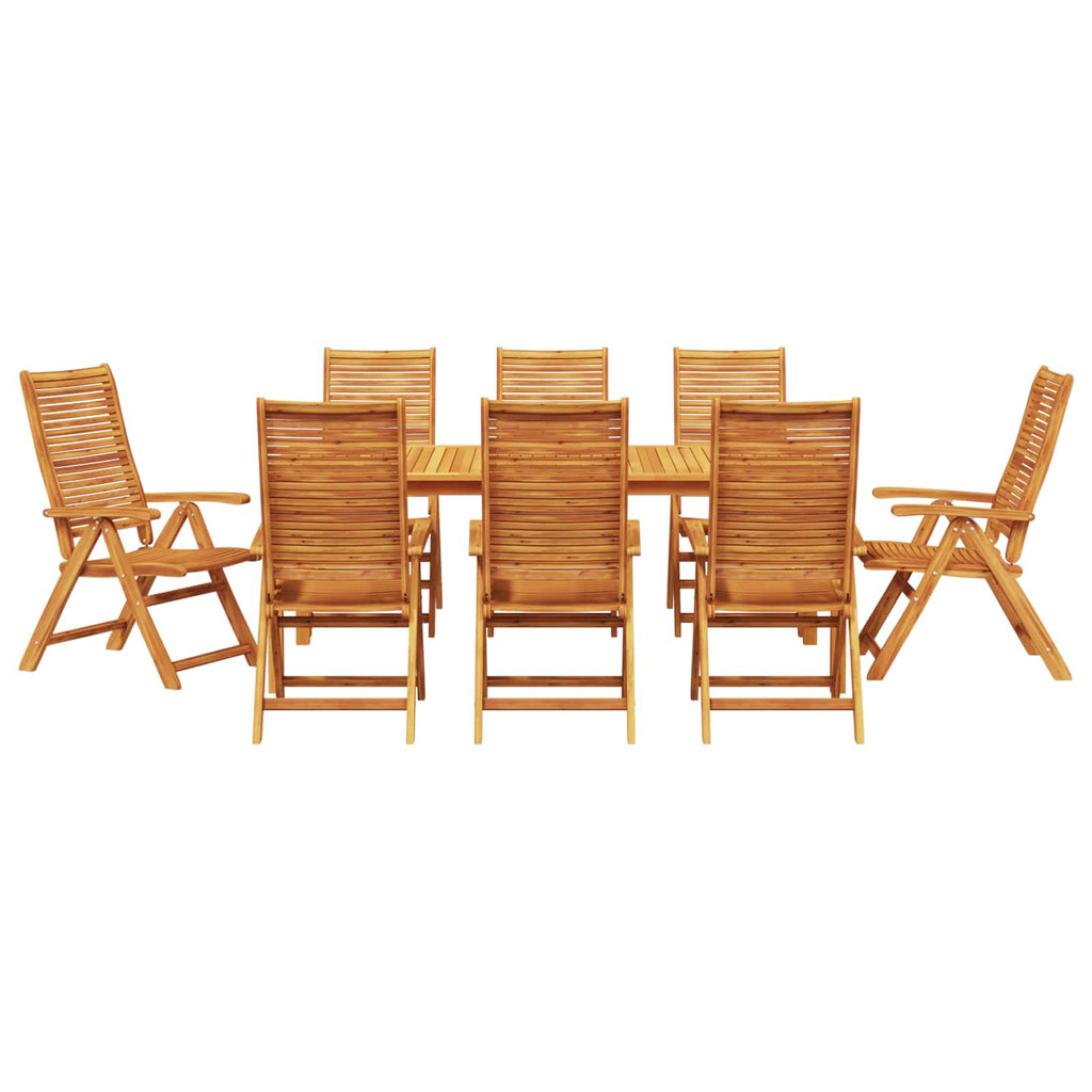 vidaXL Zestaw do jadalni w ogrodzie 9 pcs Brązowy Lite Drewno Akacji