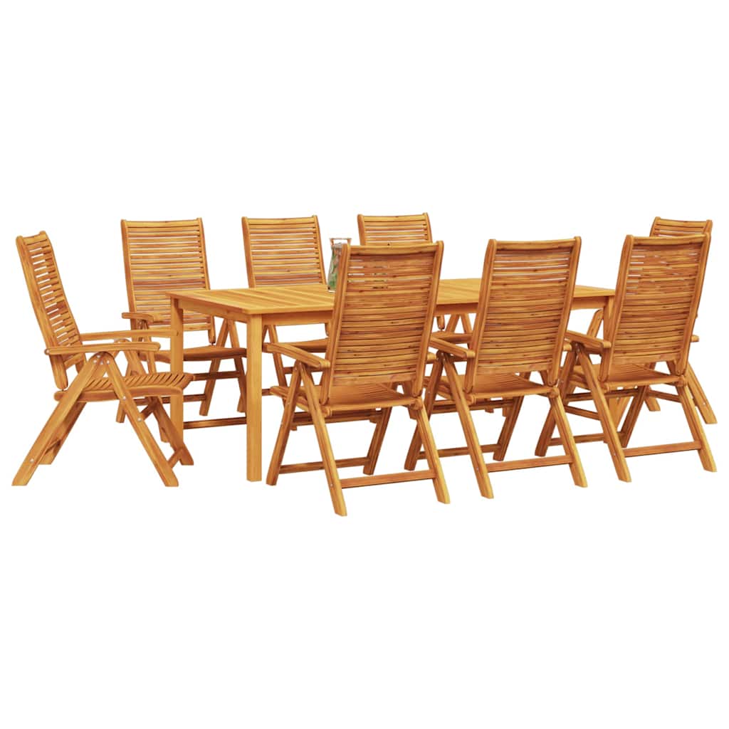 vidaXL Zestaw do jadalni w ogrodzie 9 pcs Brązowy Lite Drewno Akacji