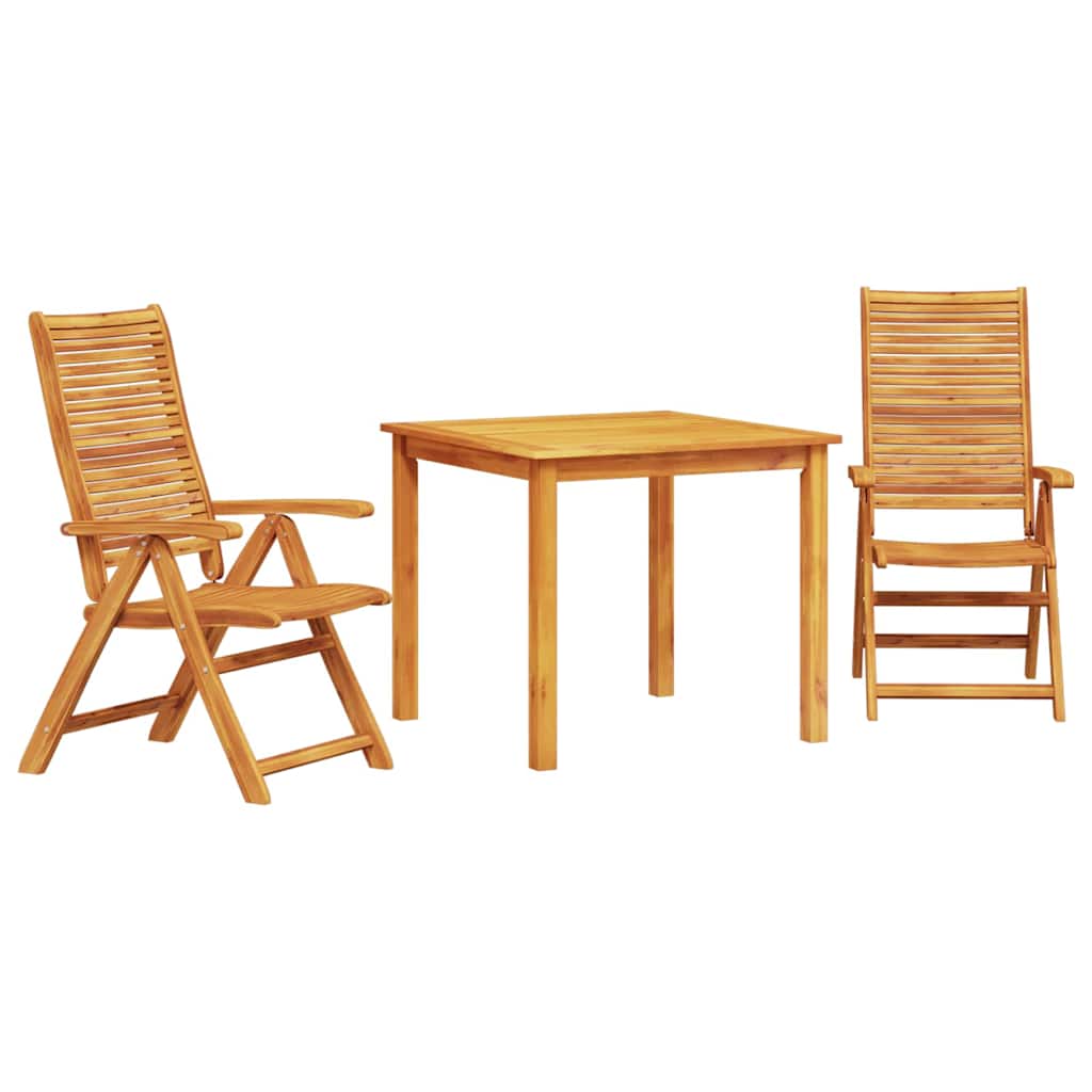 vidaXL Zestaw do jadalni w ogrodzie 3 pcs Brązowy Lite Drewno Akacji