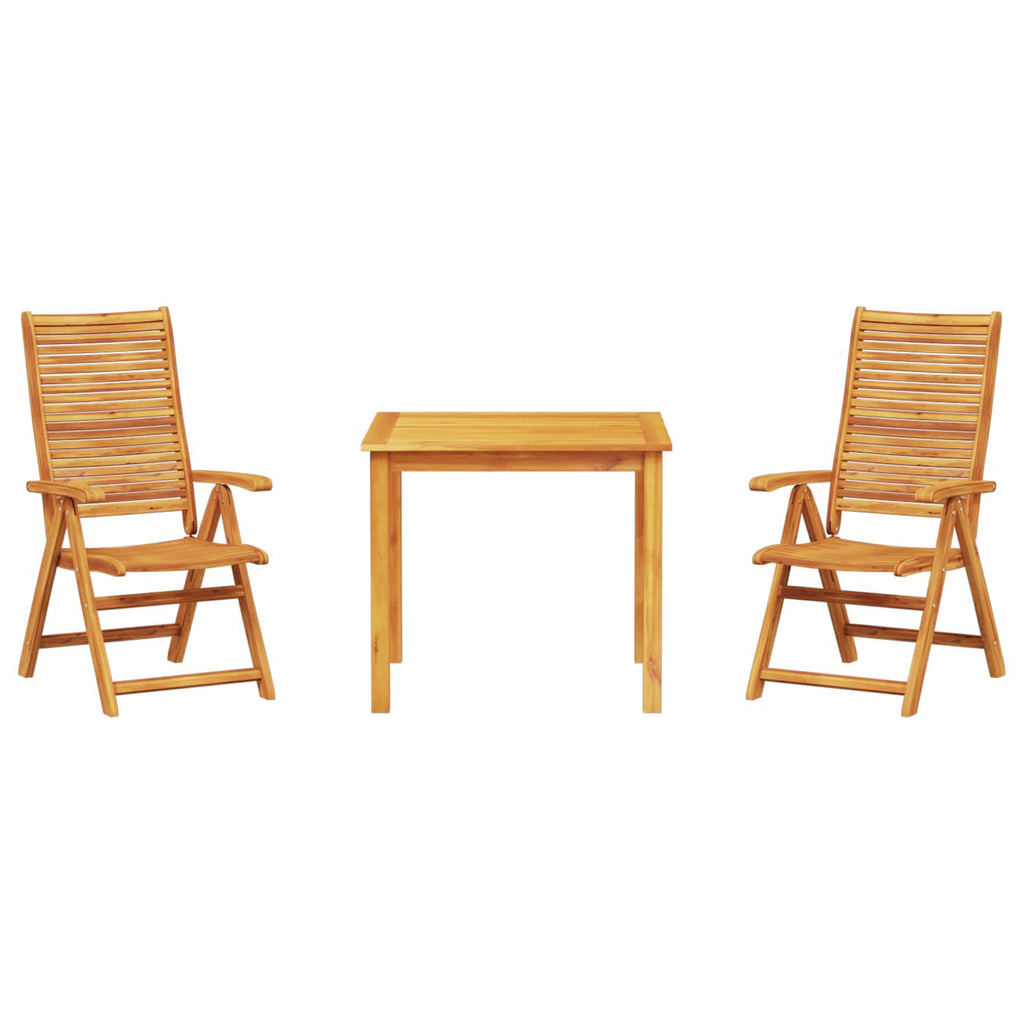 vidaXL Zestaw do jadalni w ogrodzie 3 pcs Brązowy Lite Drewno Akacji