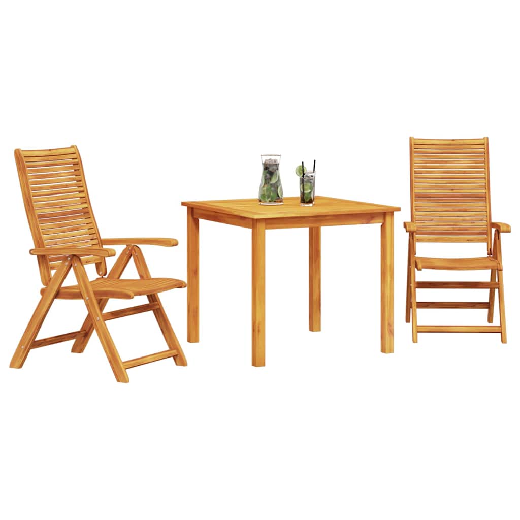 vidaXL Zestaw do jadalni w ogrodzie 3 pcs Brązowy Lite Drewno Akacji