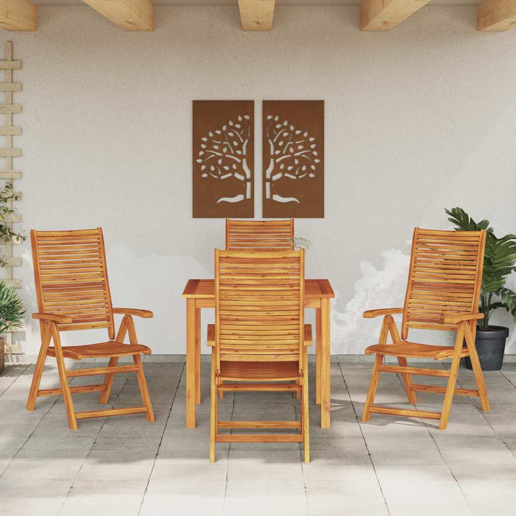 vidaXL Zestaw do jadalni w ogrodzie 5 pcs Brązowy Lite Drewno Akacji