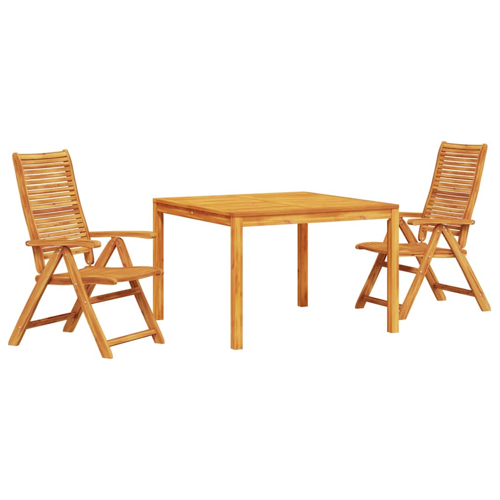 vidaXL Zestaw do jadalni w ogrodzie 3 pcs Brązowy Lite Drewno Akacji