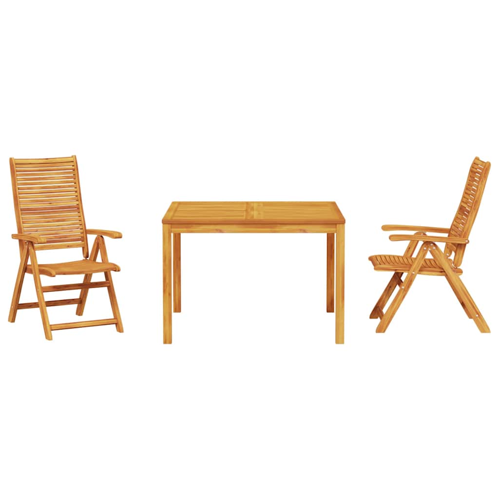 vidaXL Zestaw do jadalni w ogrodzie 3 pcs Brązowy Lite Drewno Akacji