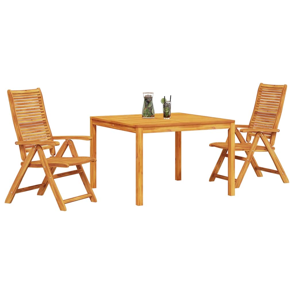 vidaXL Zestaw do jadalni w ogrodzie 3 pcs Brązowy Lite Drewno Akacji