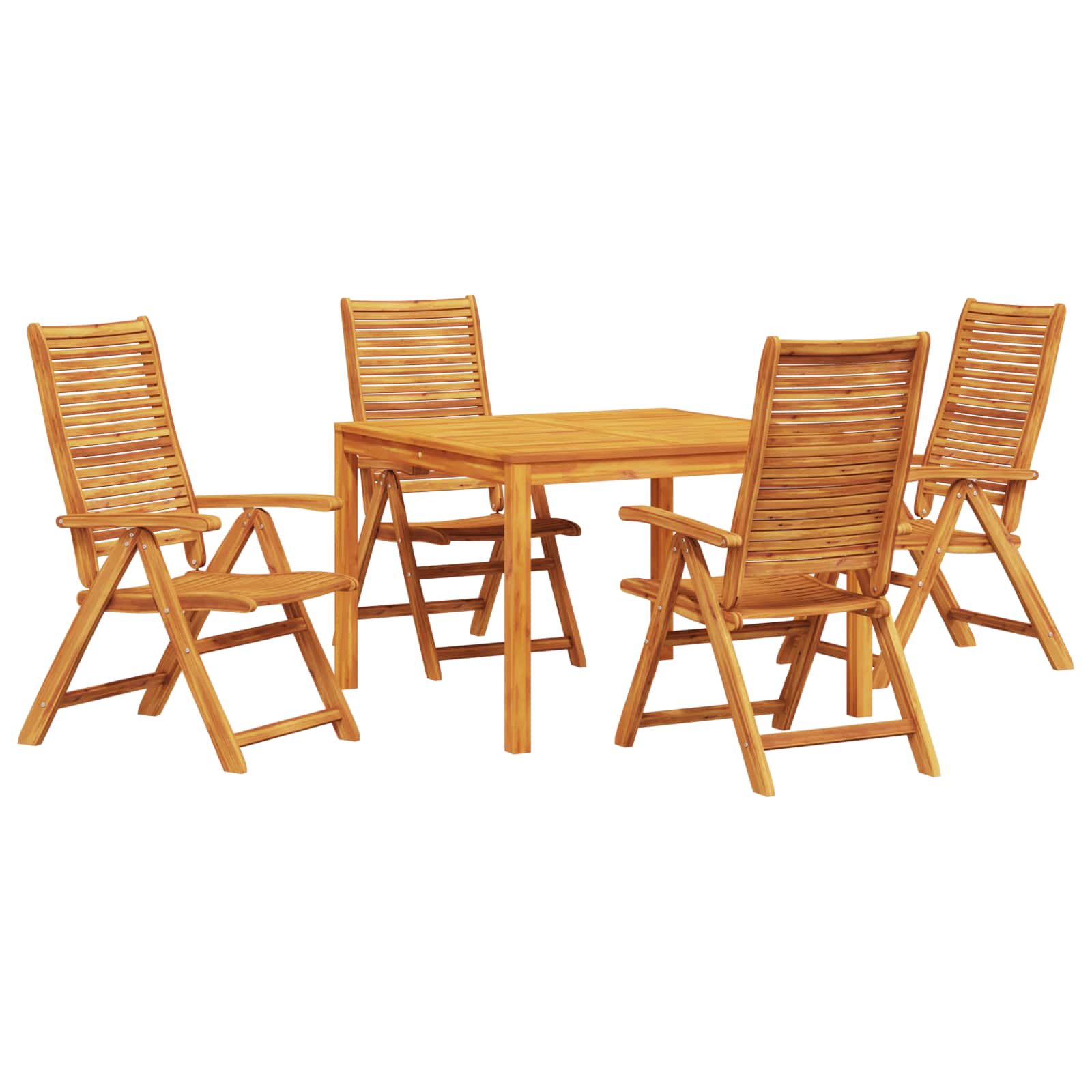 vidaXL Zestaw do jadalni w ogrodzie 5 pcs Brązowy Lite Drewno Akacji