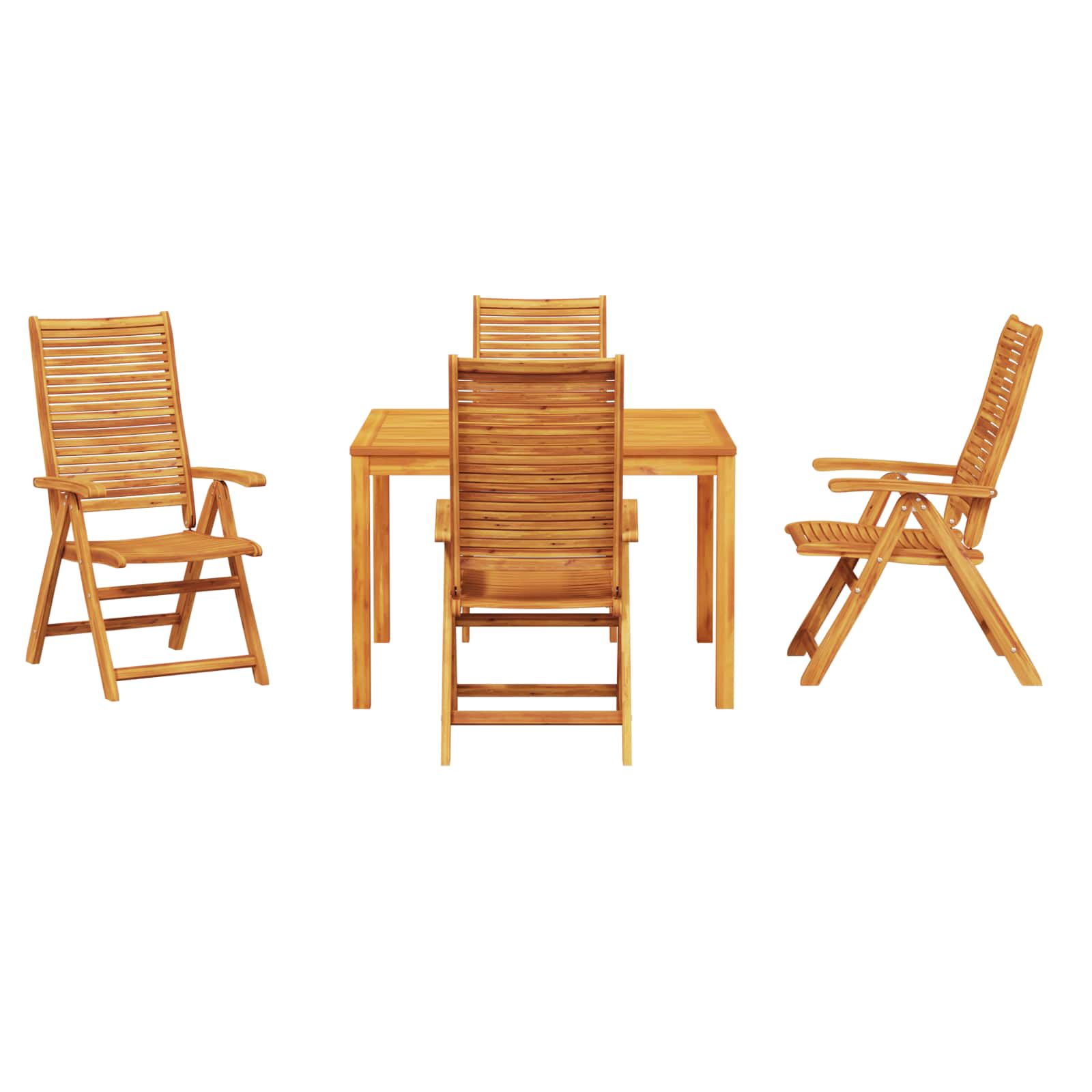 vidaXL Zestaw do jadalni w ogrodzie 5 pcs Brązowy Lite Drewno Akacji