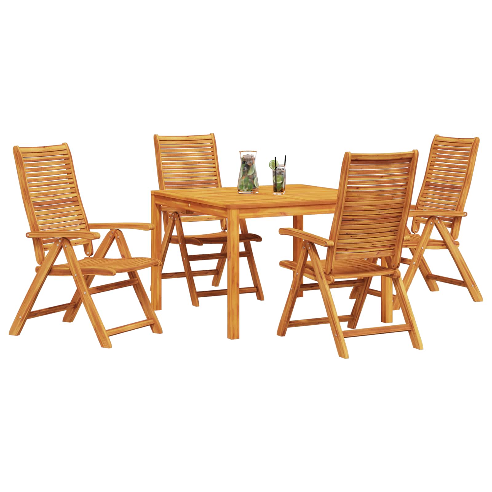vidaXL Zestaw do jadalni w ogrodzie 5 pcs Brązowy Lite Drewno Akacji