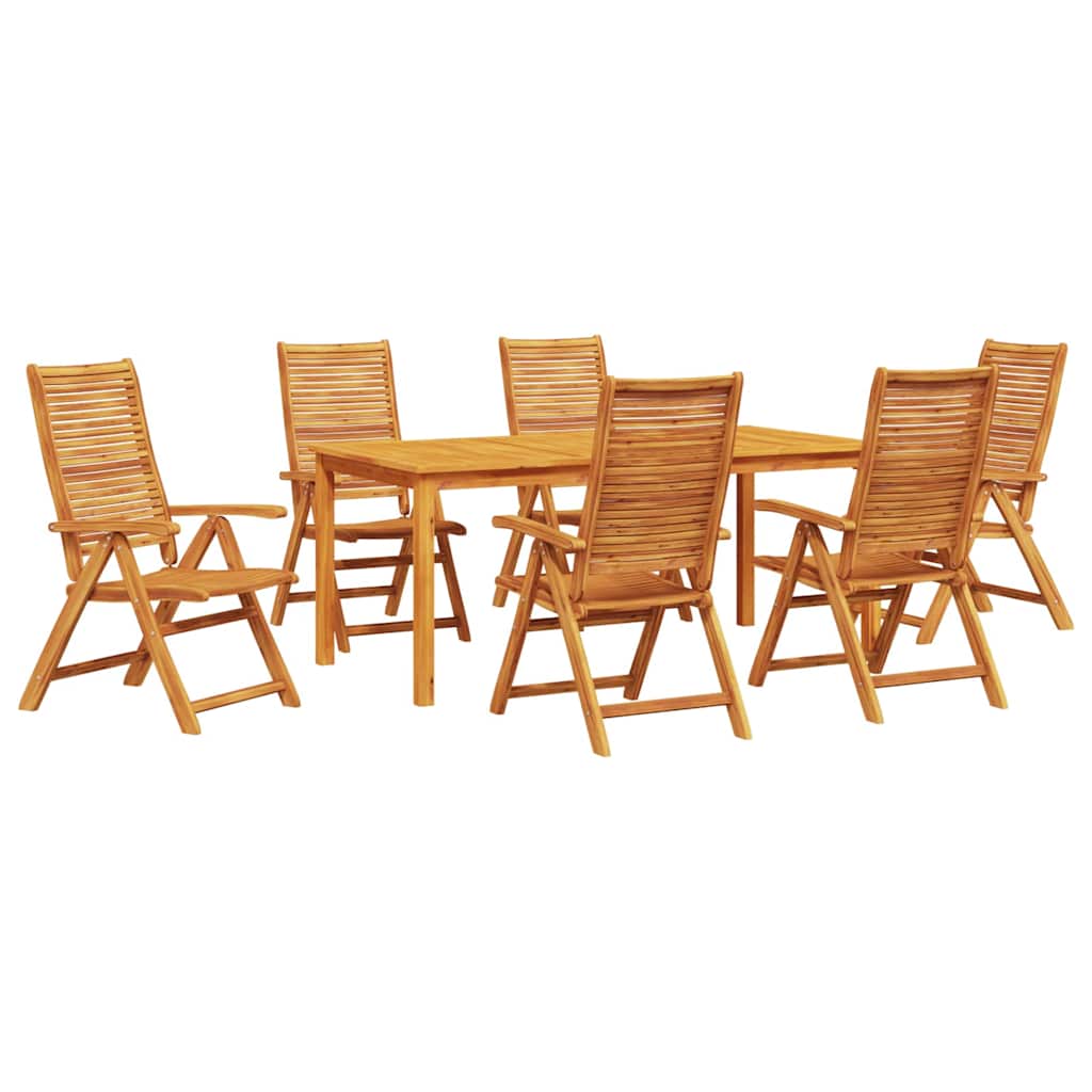 vidaXL Zestaw do jadalni w ogrodzie 7 pcs Brązowy Lite Drewno Akacji