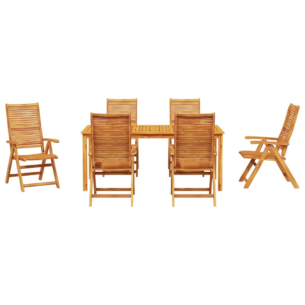 vidaXL Zestaw do jadalni w ogrodzie 7 pcs Brązowy Lite Drewno Akacji