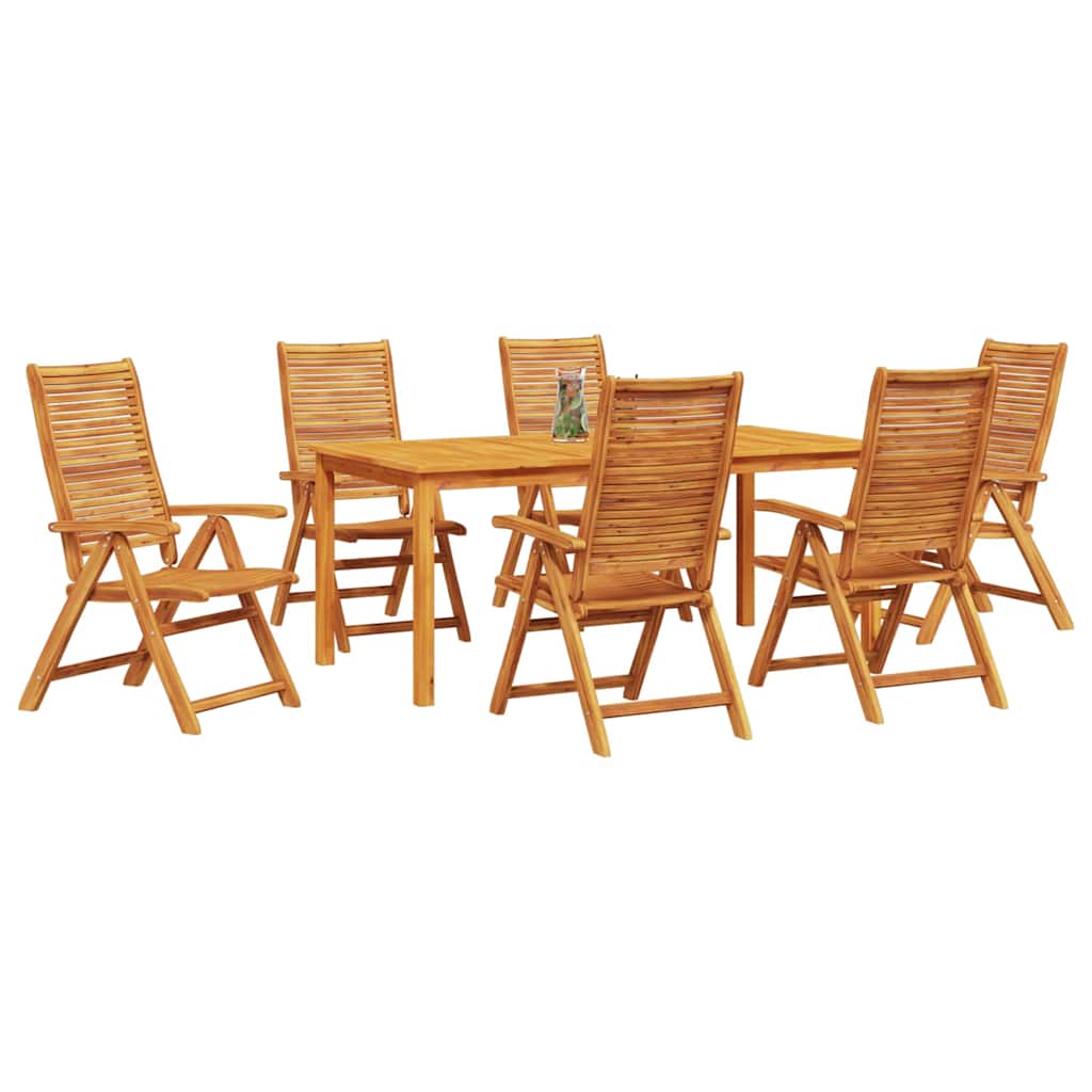 vidaXL Zestaw do jadalni w ogrodzie 7 pcs Brązowy Lite Drewno Akacji