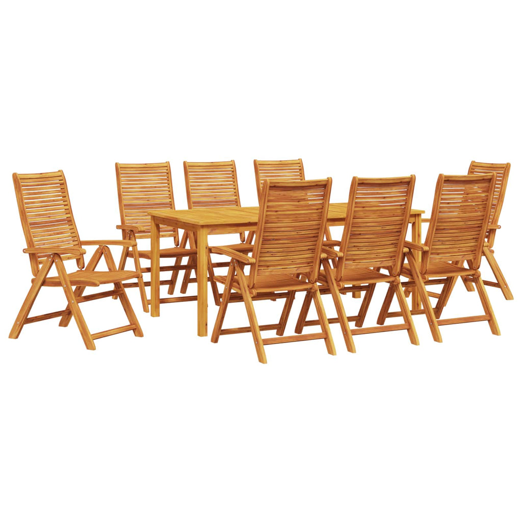 vidaXL Zestaw do jadalni w ogrodzie 9 pcs Brązowy Lite Drewno Akacji