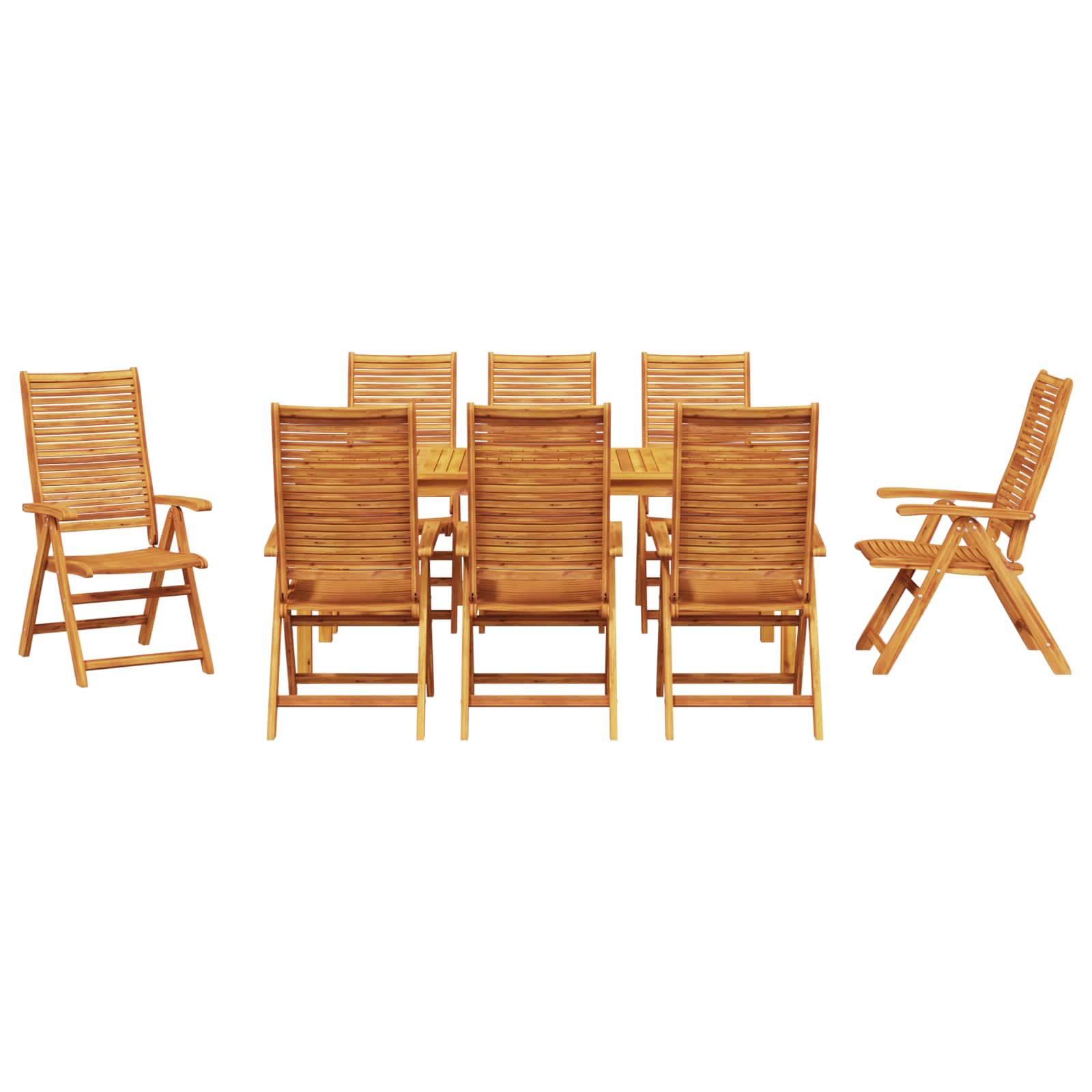 vidaXL Zestaw do jadalni w ogrodzie 9 pcs Brązowy Lite Drewno Akacji