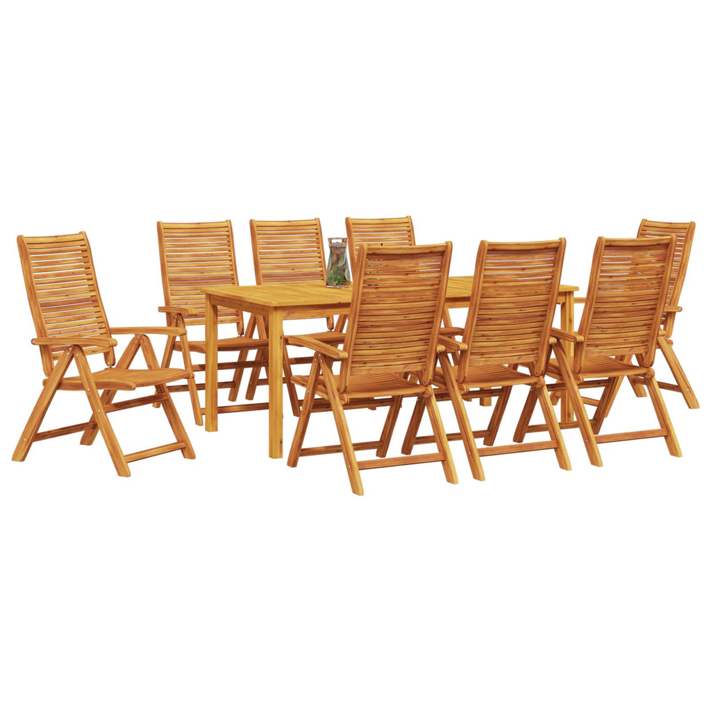 vidaXL Zestaw do jadalni w ogrodzie 9 pcs Brązowy Lite Drewno Akacji
