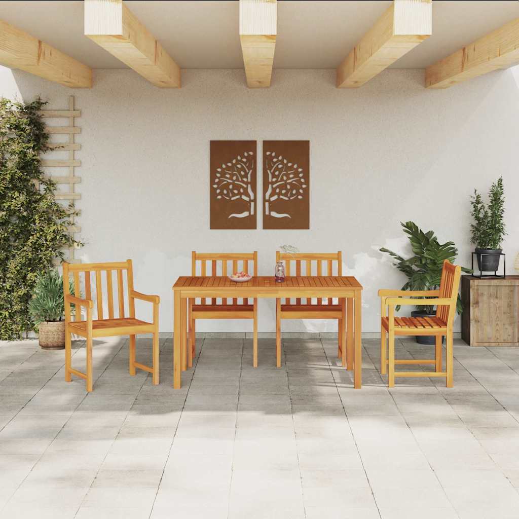 vidaXL Zestaw do jadalni w ogrodzie 5 pcs Brązowy Lite Drewno Akacji