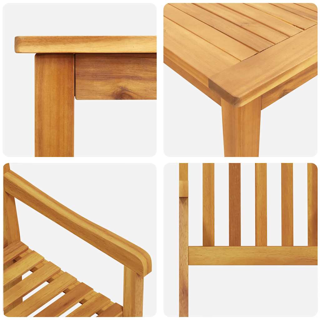 vidaXL Zestaw do jadalni w ogrodzie 7 pcs Brązowy Lite Drewno Akacji