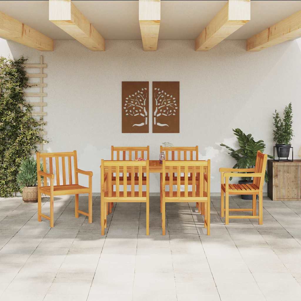 vidaXL Zestaw do jadalni w ogrodzie 7 pcs Brązowy Lite Drewno Akacji