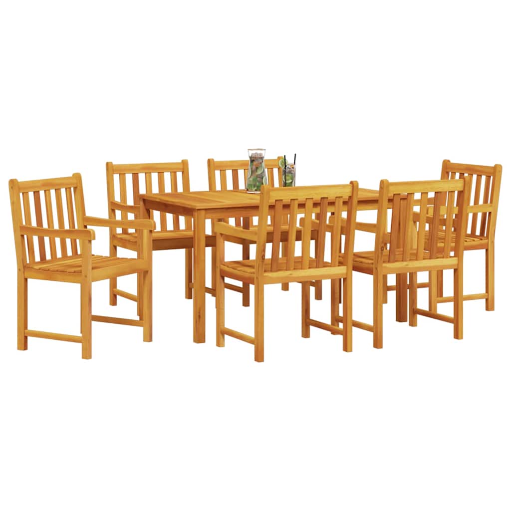 vidaXL Zestaw do jadalni w ogrodzie 7 pcs Brązowy Lite Drewno Akacji