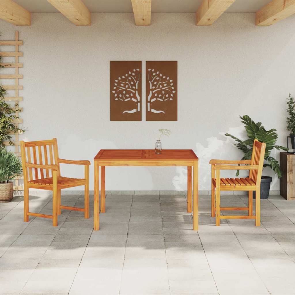 vidaXL Zestaw do jadalni w ogrodzie 3 pcs Brązowy Lite drewno akacjowe