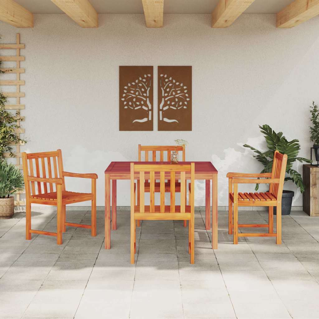 vidaXL Zestaw do jadalni w ogrodzie 5 pcs Brązowy Lite drewno akacjowe