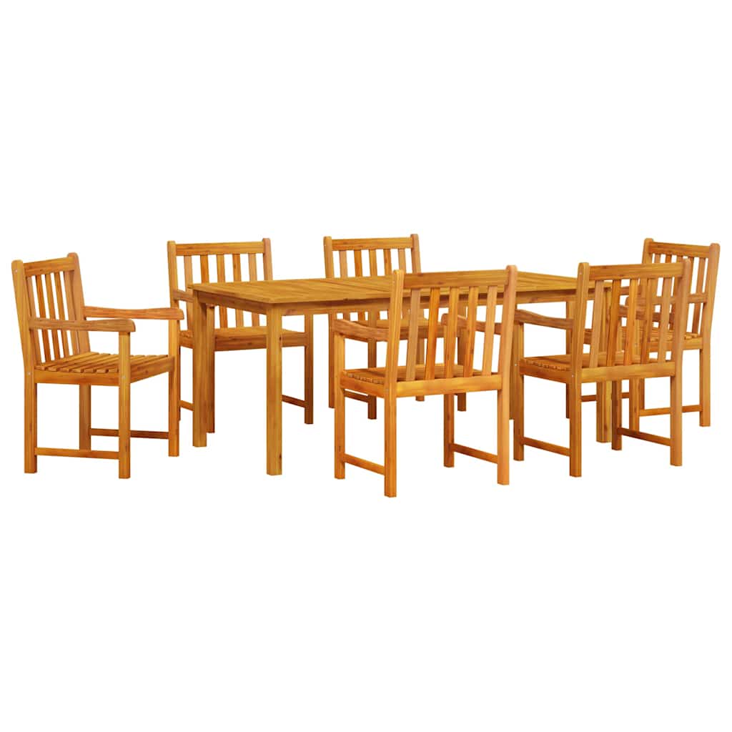 vidaXL Zestaw do jadalni w ogrodzie 7 pcs Brązowy Lite Drewno Akacji