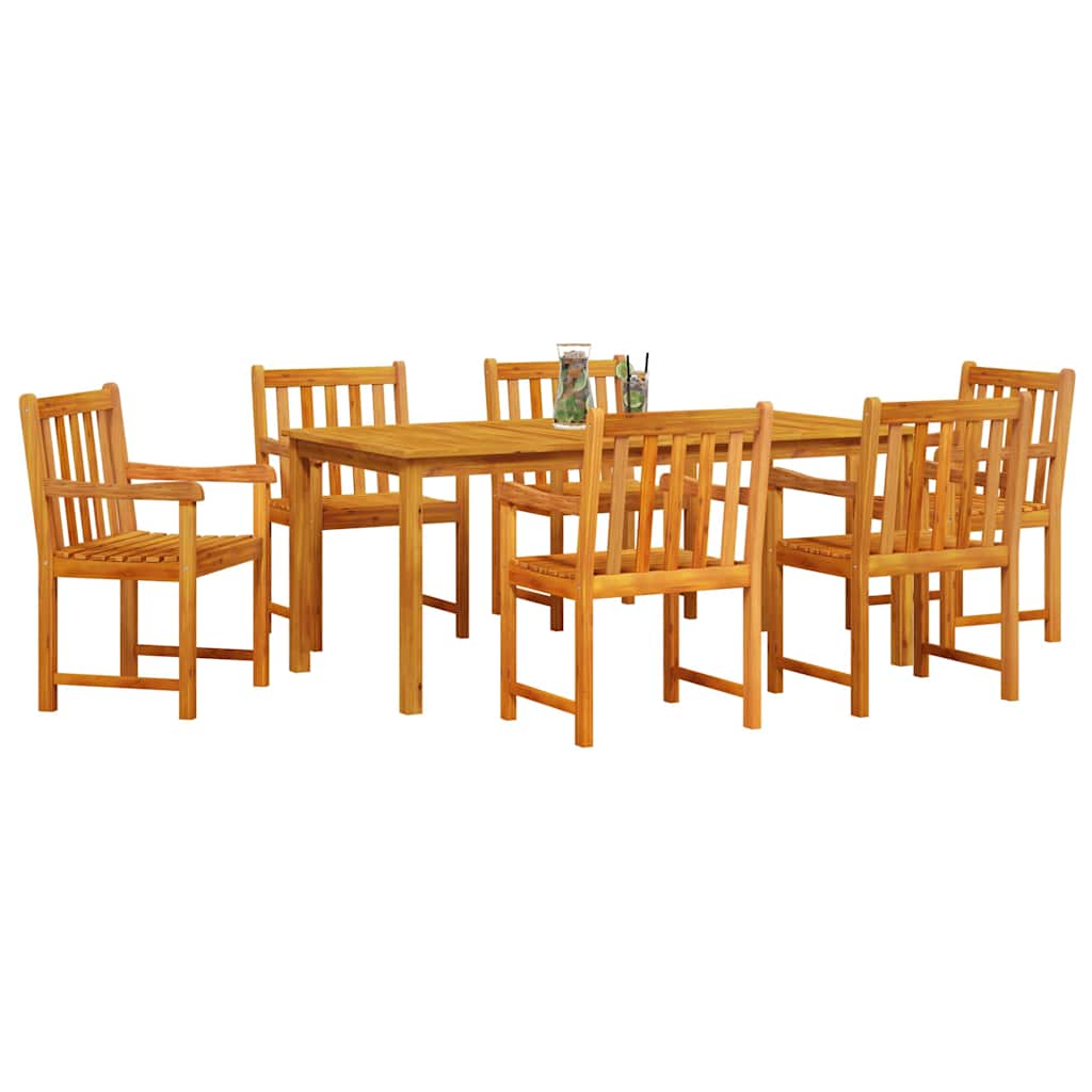vidaXL Zestaw do jadalni w ogrodzie 7 pcs Brązowy Lite Drewno Akacji