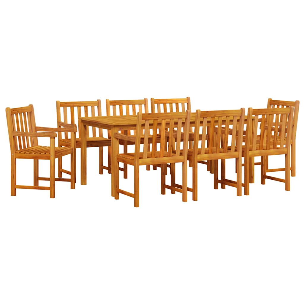 vidaXL Zestaw do jadalni w ogrodzie 9 pcs Brązowy Lite Drewno Akacji