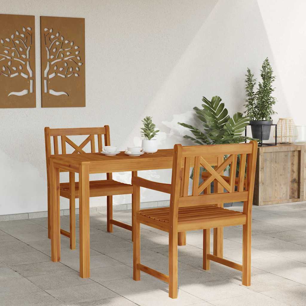 vidaXL Zestaw do jadalni w ogrodzie 3 pcs Brązowy Lite Drewno Akacji