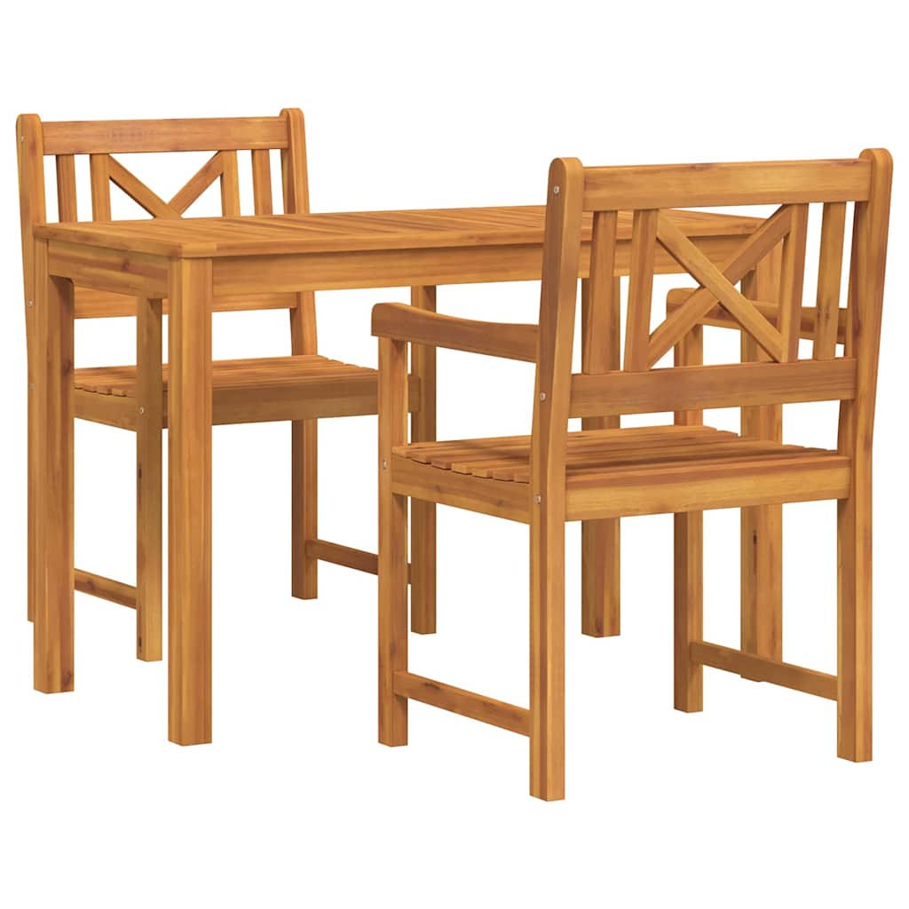 vidaXL Zestaw do jadalni w ogrodzie 3 pcs Brązowy Lite Drewno Akacji