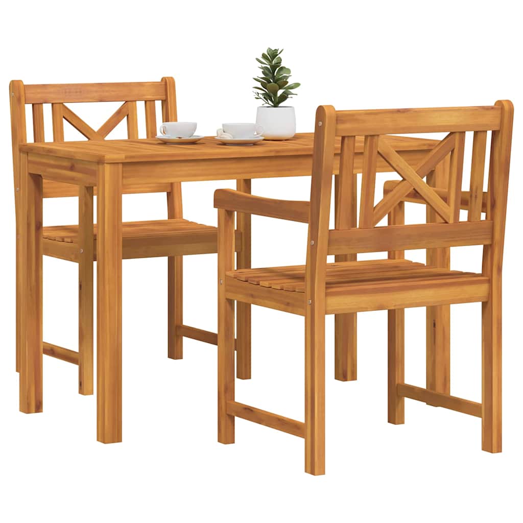 vidaXL Zestaw do jadalni w ogrodzie 3 pcs Brązowy Lite Drewno Akacji
