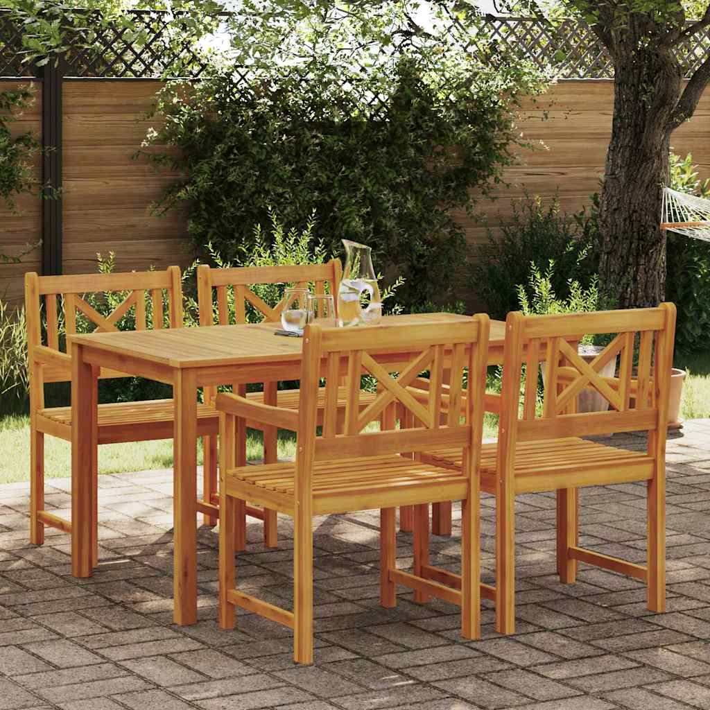 vidaXL Zestaw do jadalni w ogrodzie 5 pcs Brązowy Lite Drewno Akacji