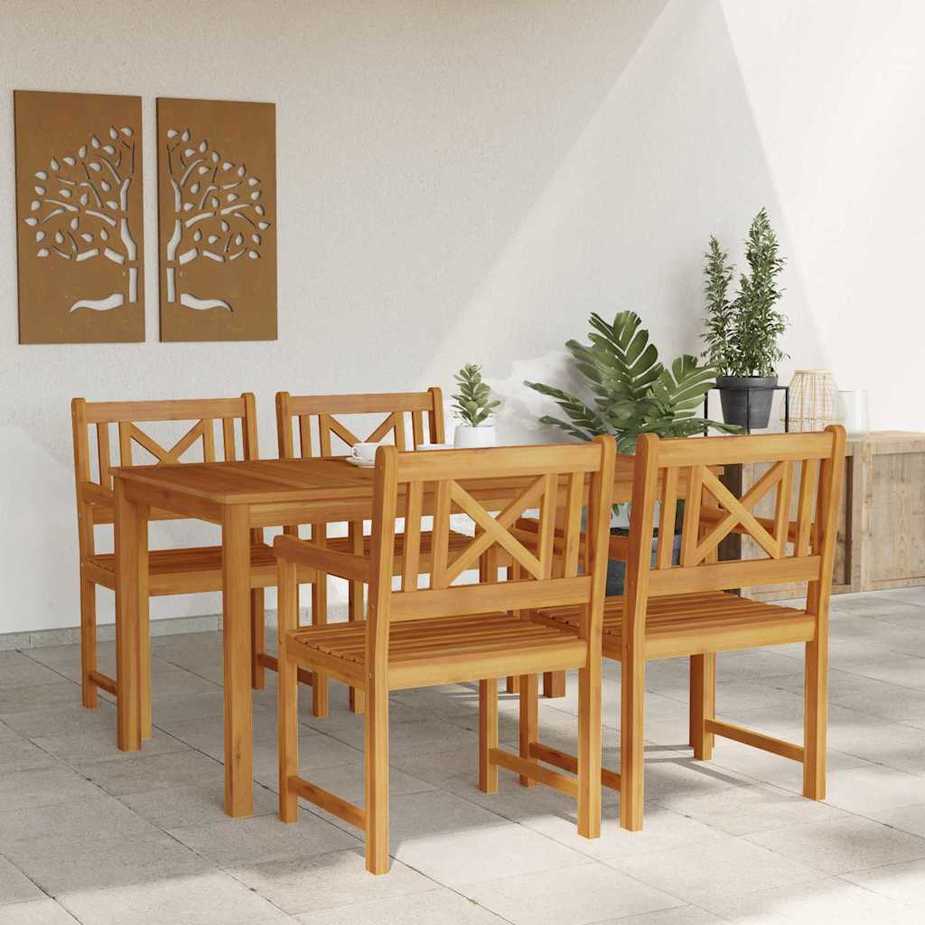 vidaXL Zestaw do jadalni w ogrodzie 5 pcs Brązowy Lite Drewno Akacji