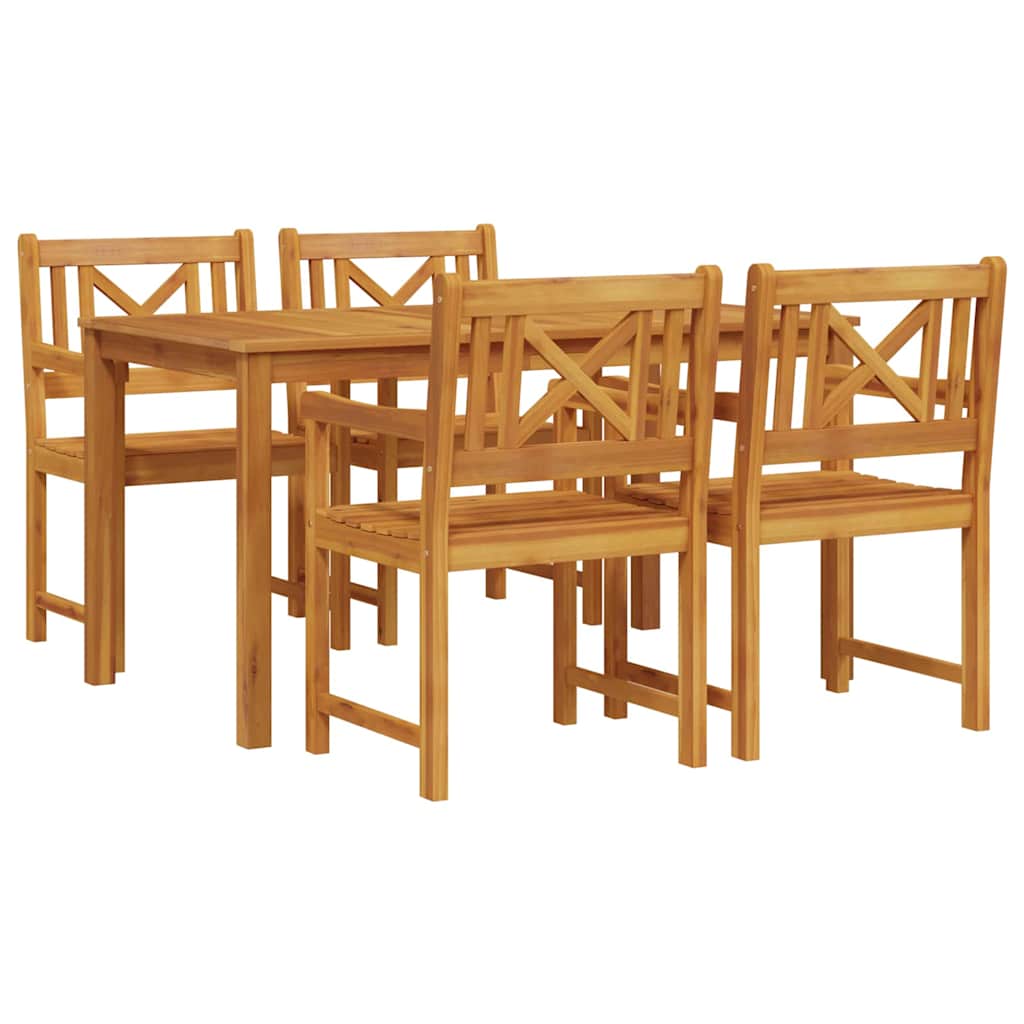 vidaXL Zestaw do jadalni w ogrodzie 5 pcs Brązowy Lite Drewno Akacji
