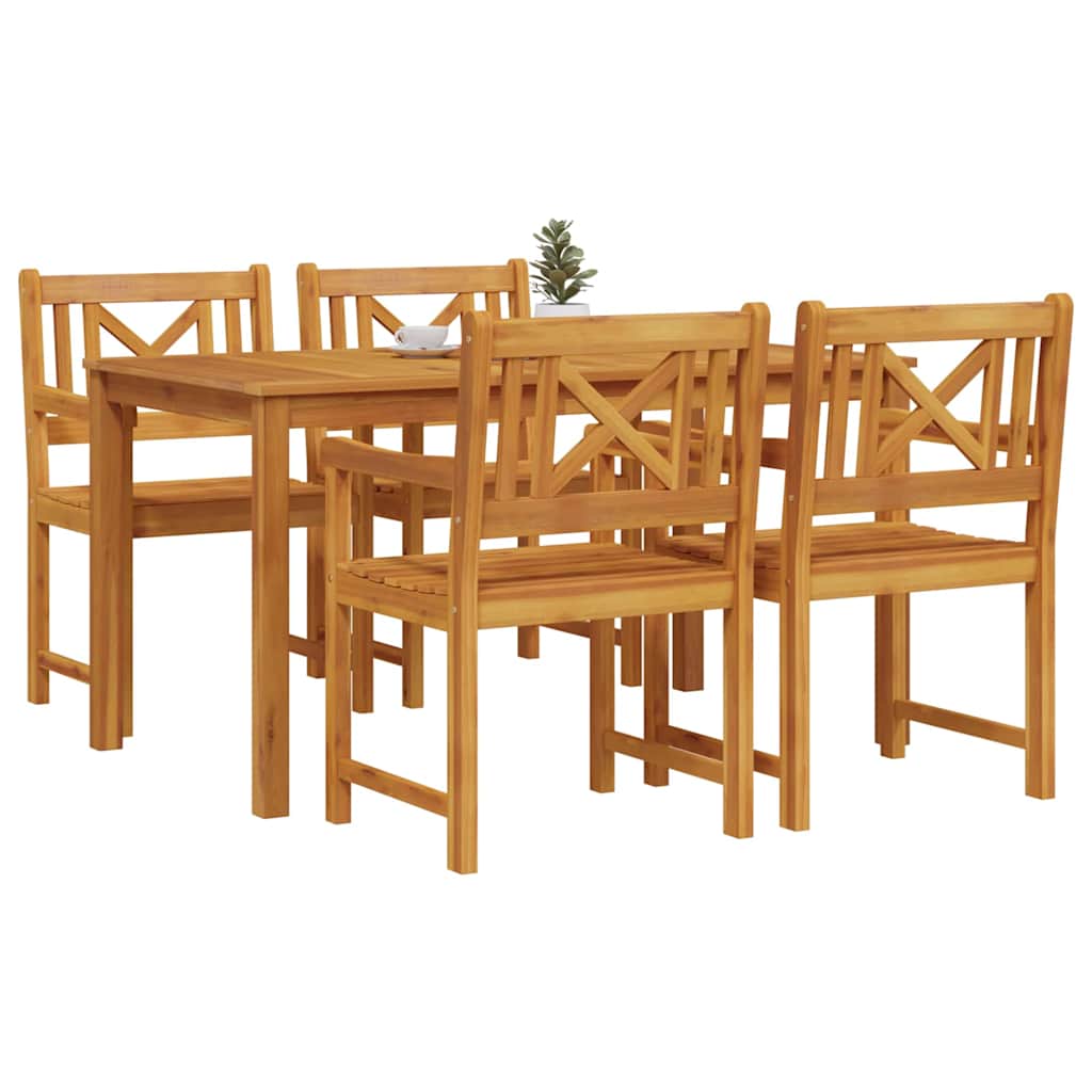 vidaXL Zestaw do jadalni w ogrodzie 5 pcs Brązowy Lite Drewno Akacji