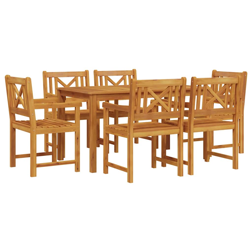 vidaXL Zestaw do jadalni w ogrodzie 7 pcs Brązowy Lite Drewno Akacji