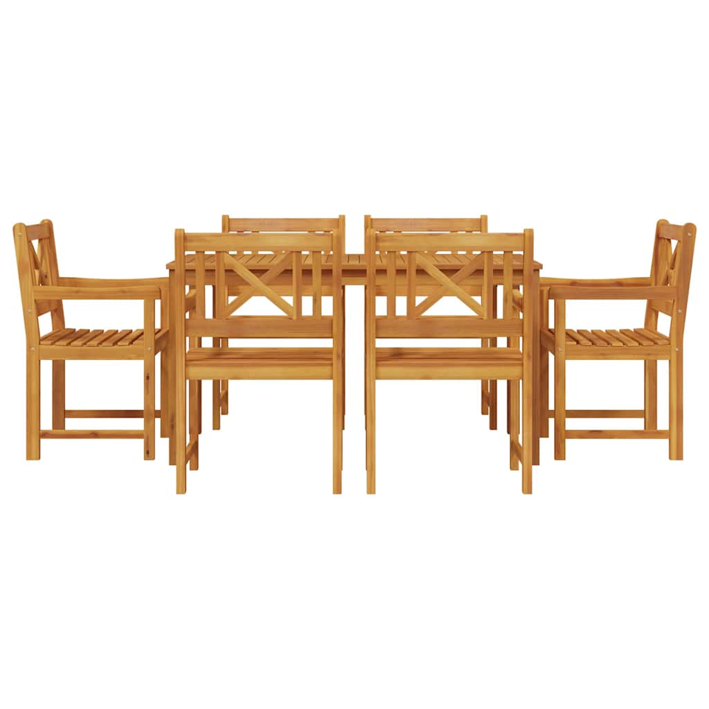 vidaXL Zestaw do jadalni w ogrodzie 7 pcs Brązowy Lite Drewno Akacji