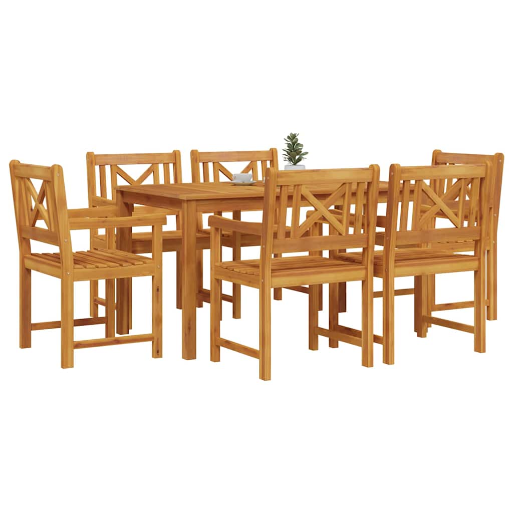 vidaXL Zestaw do jadalni w ogrodzie 7 pcs Brązowy Lite Drewno Akacji